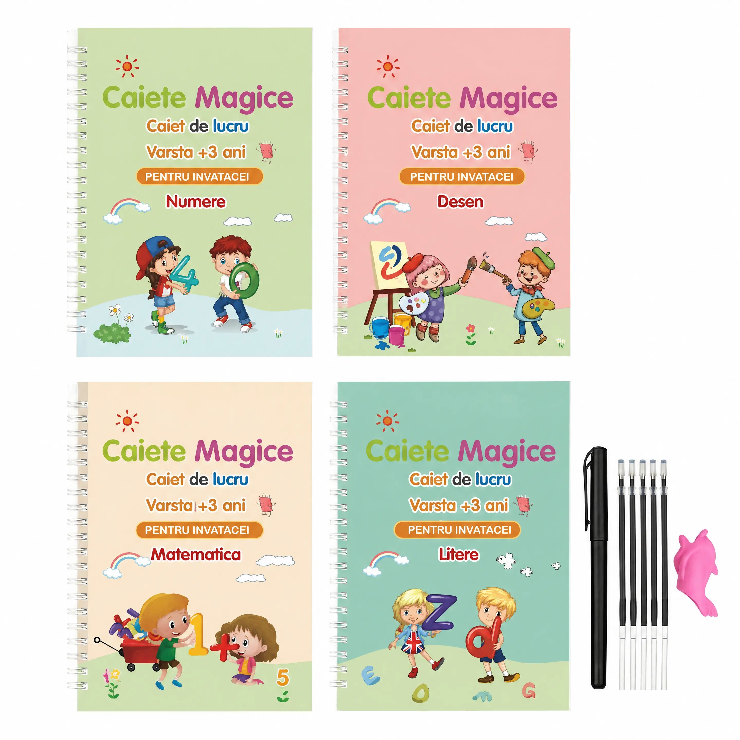 Creion Magic – Set 4 caiete reutilizabile